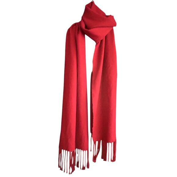 Croft & Barrow Tasseled Christmas Red Scarf One Size Fits All - Picture 1 of 4